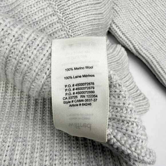 WILFRED Aritzia Jonnie Merino Wool Ruffle Sweater XS Light Grey / Silver Birch - Picture 4 of 5